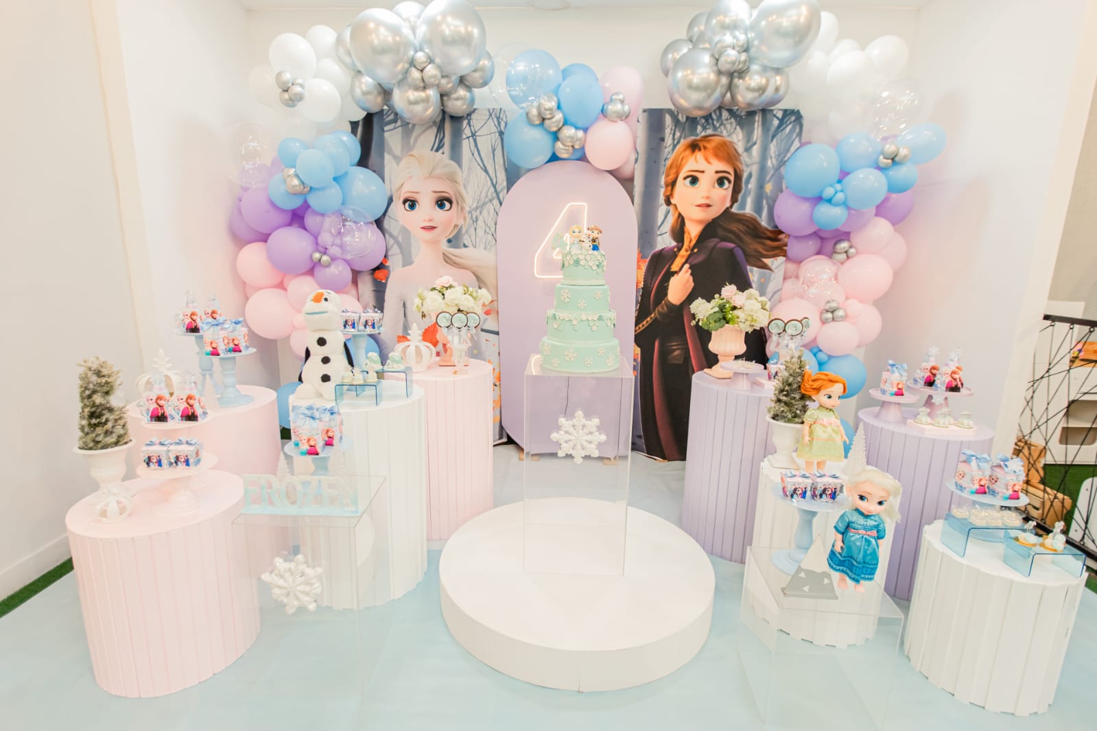 Decoração do evento Festa Frozen